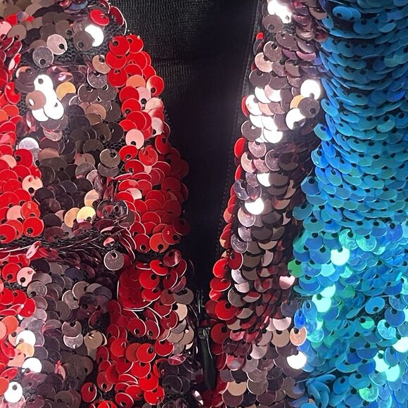 Jade Sky Sequin Trousers Womens Small Striped Rainbow Sparkly Festival Party - Picture 4 of 12